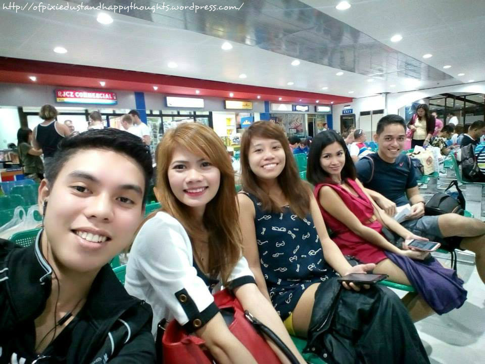 While waiting for the delayed flight