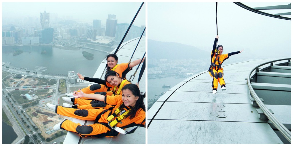 Some of the daring stunts we had to do in Skywalk Macau :p
