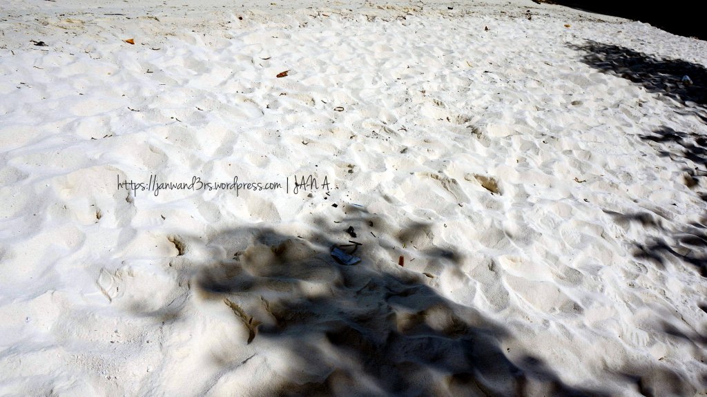 fine white sand at the beachfront