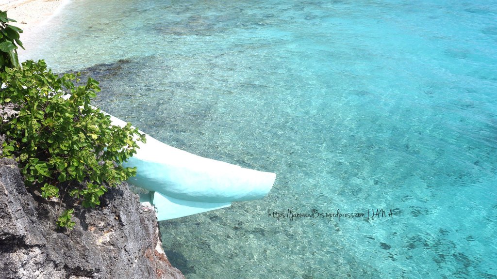 the second and smaller slide. the crystal clear water was so tempting