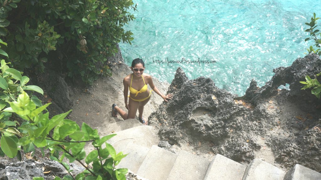 There are various stairs to the beach built on the sides of the structure where the slide can be found
